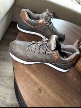 New Balance Men's Gray with Bronze Accent Sneakers